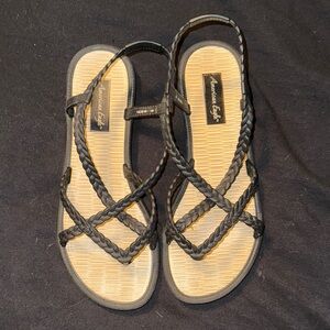 American Eagle Outfitters Women's Black Braided Sandals